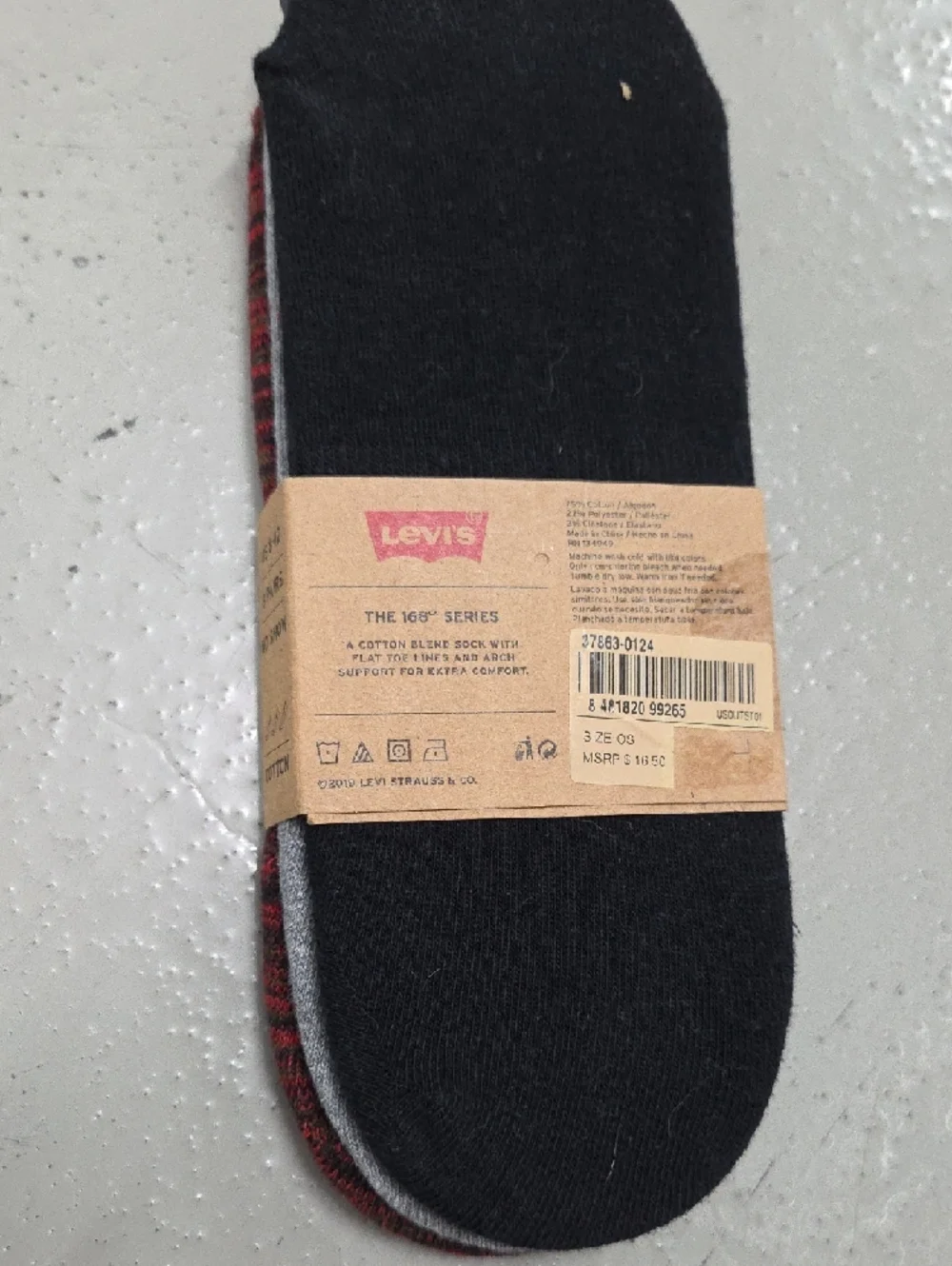 Levi's Men's Low-Cut Athletic Socks in Red and Black Marled - 3 Pack